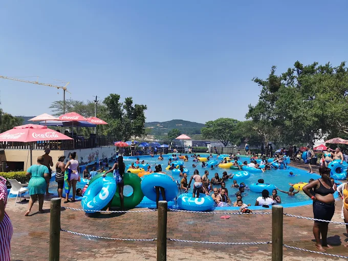 Visitors in the recreational pool at Mafunyane Water Park